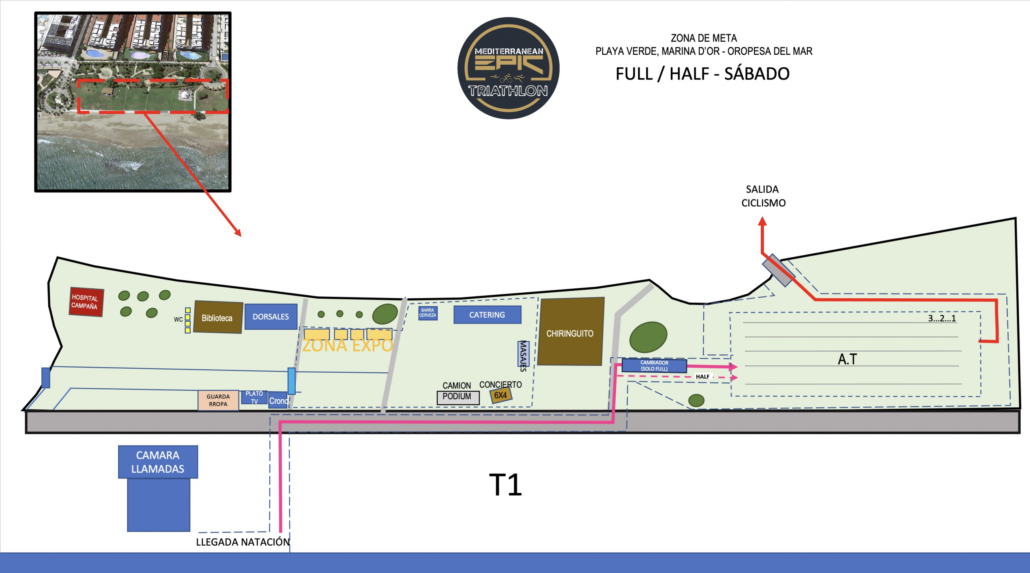 esquema de transiciones full y half mediterranean epic triathlon
